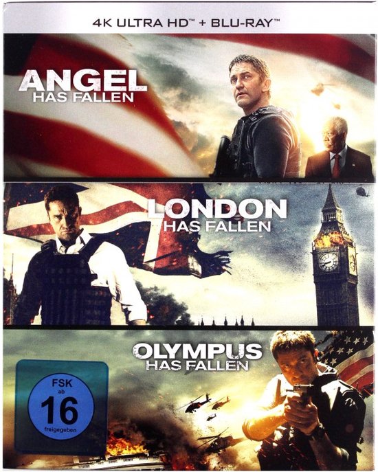 4K Ultra HD Blu-ray hoes met Angel Has Fallen, London Has Fallen en Olympus Has Fallen.