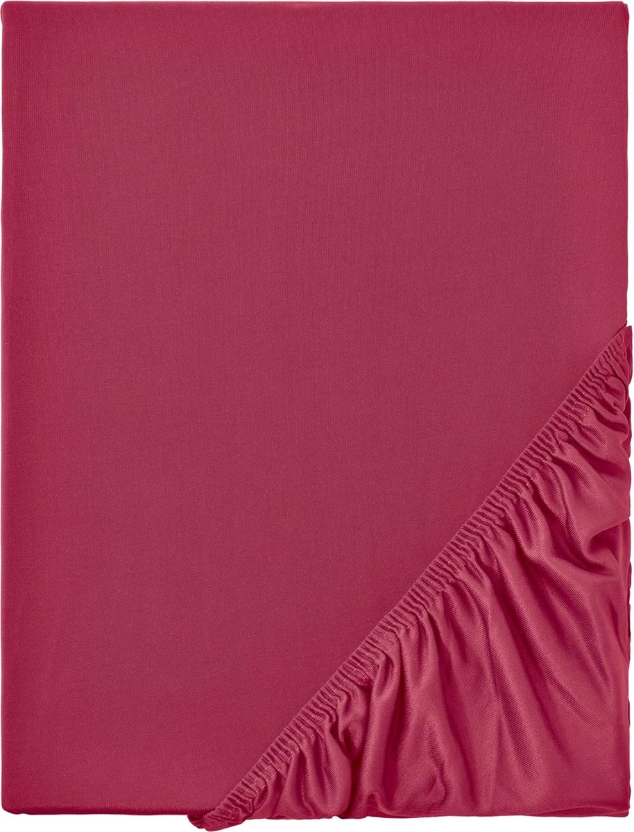 Lot De 2 Draps-housses Jersey 100% Coton - Pour Lit Bébé 90x55 Cm (rouge + Gris)
