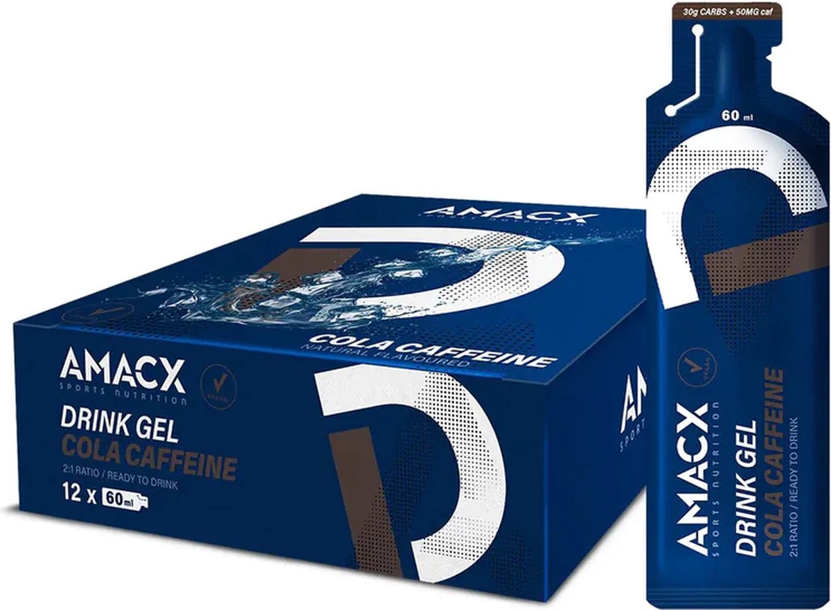 Goedkoopste Amacx Drink Gel - Sportgel - Energy Gel - Energiegel - Cola Cafeïne - 12 pack