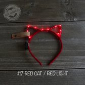 Led Diadeem Cat Rood met Red Lights- Haarband led- Haarband lichtjes - Led haarband - Cat haarband- Diadeem led
