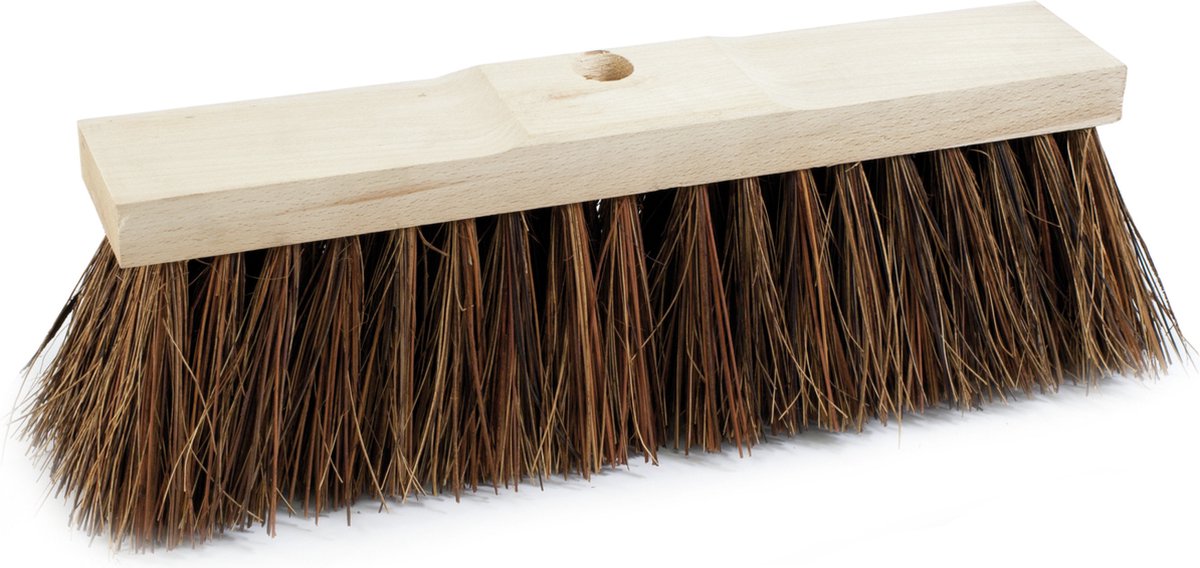Goedkoopste Harde straatbezem/buitenbezem kop Piassava 40 cm van hout - Schoonmaken - Bezems
