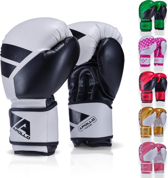 Gants de boxe Apollo , Cuir PU, gants de boxe thaïlandais, pour sac de boxe, entraînement, sparring, Fitness, Gants MMA, Gants de kickboxing, Gants de boxe femmes et hommes 12/14/16 oz