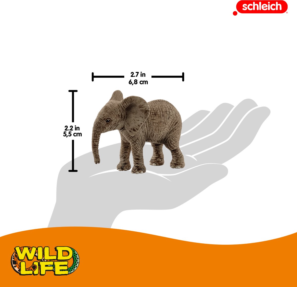 schleich WILD LIFE - Afrikaanse olifantenbaby - Speelfiguur - Kinderspeelgoed voor Jongens en Meisjes - 14763 — afbeelding 2