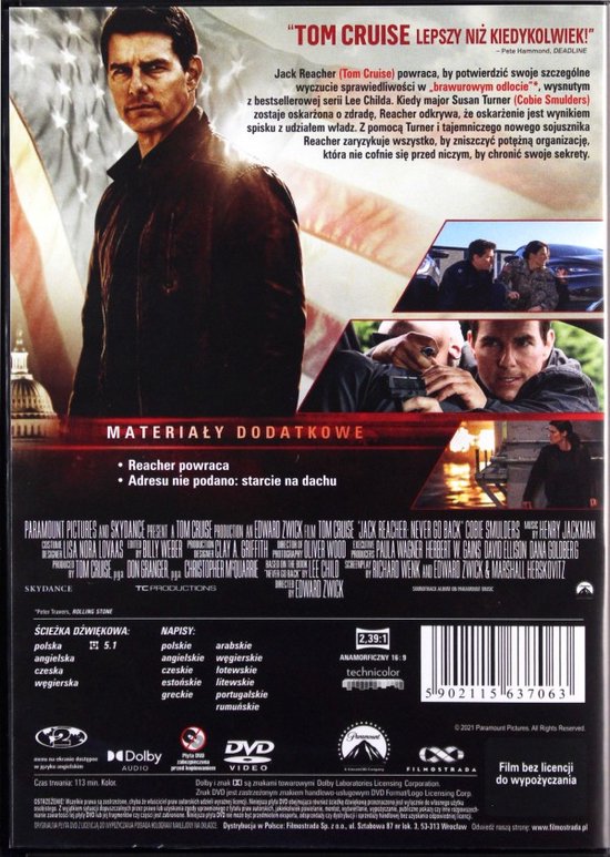Jack Reacher: Never Go Back [DVD] - 