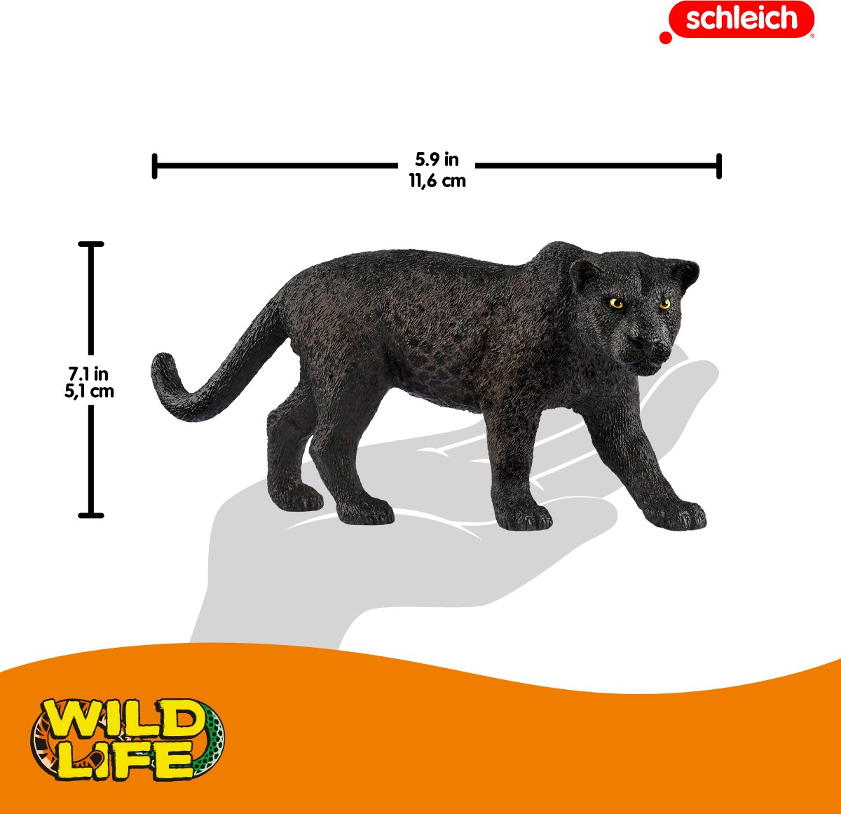 schleich WILD LIFE - Zwarte Panter - Speelfiguur - Kinderspeelgoed voor Jongens en Meisjes - 3 tot 8 jaar - 14774 — afbeelding 3