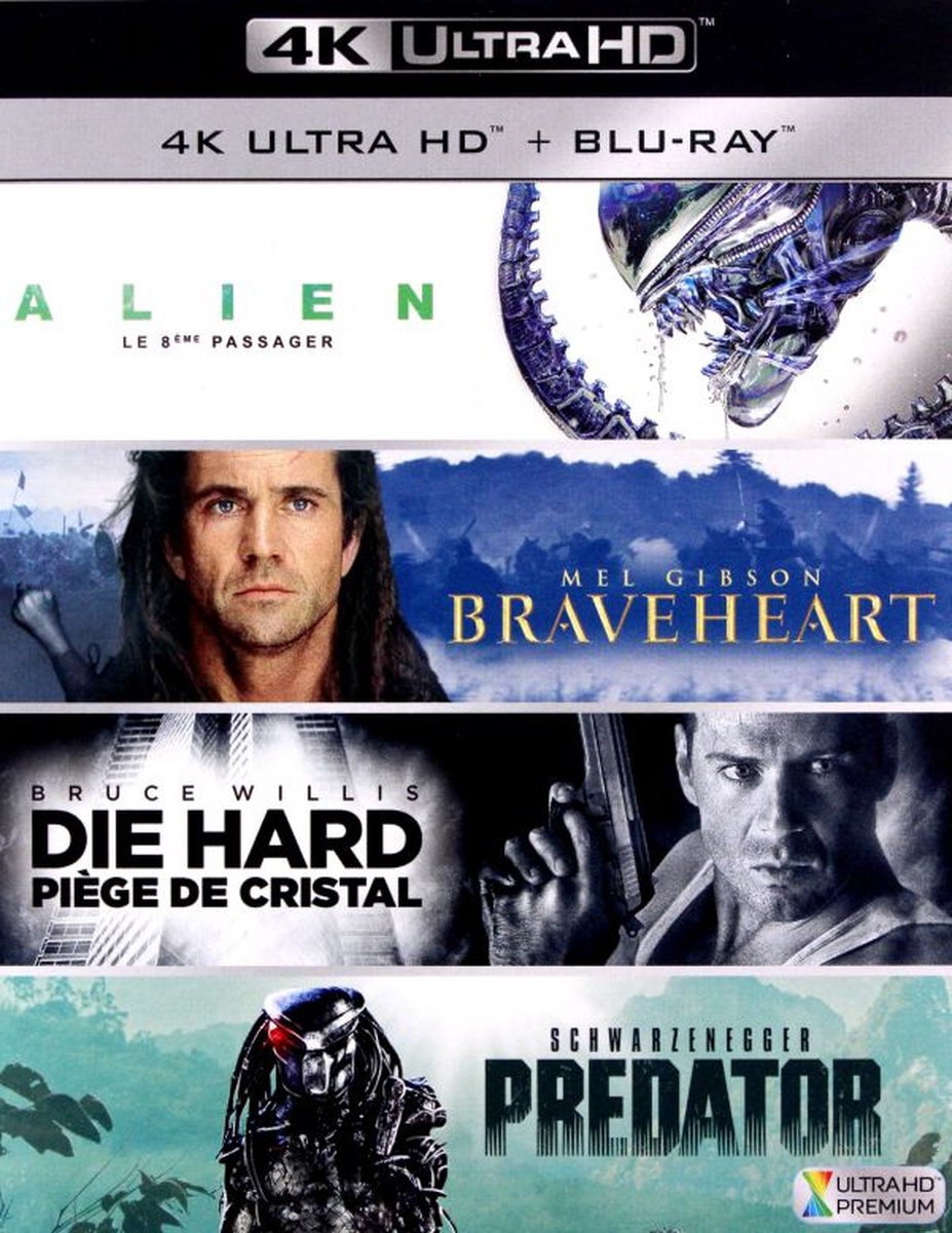 Braveheart / Die Hard / Alien / Predator [4xBlu-Ray 4K]+[4xBlu-Ray]-