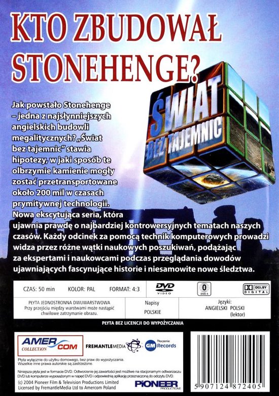 Świat Bez Tajemnic 02: Kto Zbudował Stonehenge? [DVD] (Dvd), Adam