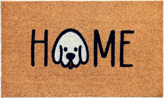 Deurmatten Kokosvezel Deurmat Home Hond, 70x40cm Welkomst Deurmat met Anti-slip PVC & Kokosmat oppervlak, Voor Huis Entree, Gangen, Buitendeuren, Woonaccessoires, Minimalistisch Origineel Ontwerp