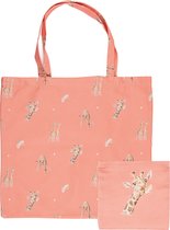 Wrendale Opvouwtas - 'Flowers' Giraffe Foldable Shopper Bag