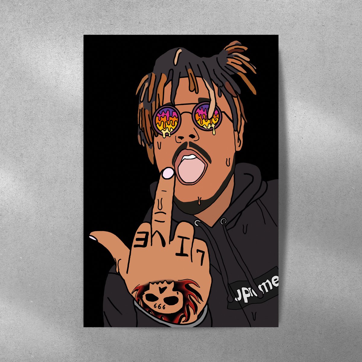 Pop Art - Juice Wrld - metalen poster - wanddecoratie - 60x40cm