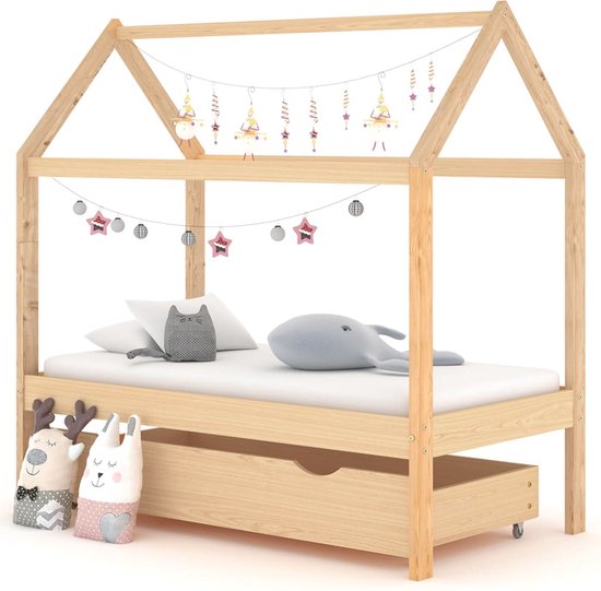 The Living Store Kinderbed - Boomhut-stijl - Hout - 146 x 77 x 140 cm - Met lade