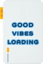 Xtorm Powerbank 5 000mAh Wit - Design - Good Vibes - Port USB-C - Léger / Format voyage - Convient pour iPhone et Samsung
