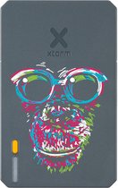 Xtorm Powerbank 10 000mAh Grijs - Design - Doodle Chimp - Port USB-C - Léger / Format voyage - Convient pour iPhone et Samsung