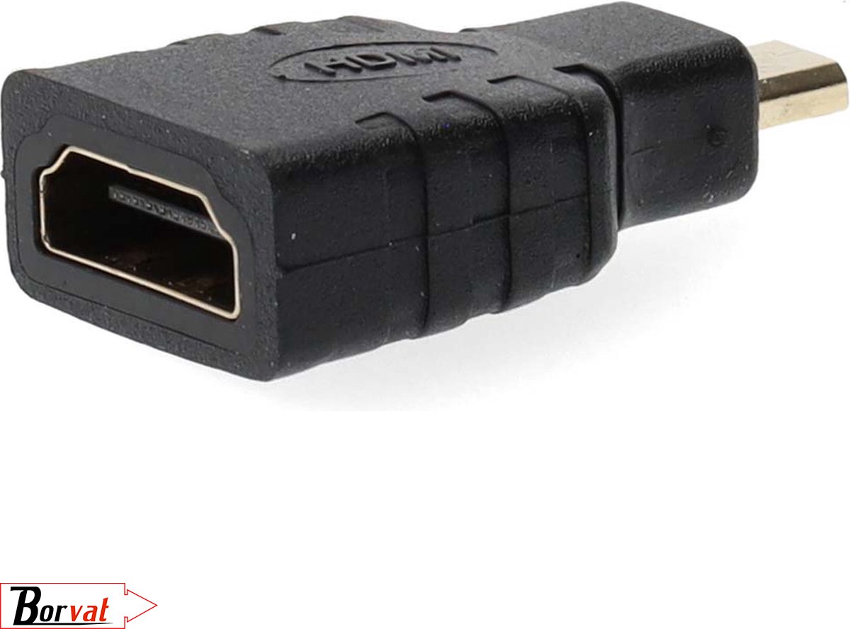 Borvat® - HDMI-adapter HDMI micro-connector - HDMI input zwart
