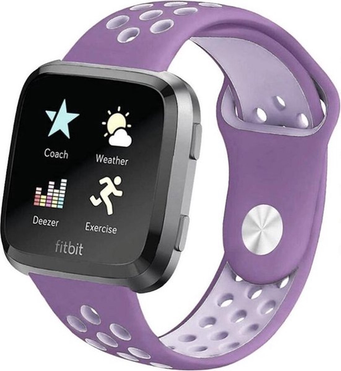 Shop4 - Geschikt voor Fitbit Versa Bandje - Siliconen Paars