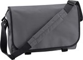 Schoudertas/aktetas grijs 41 cm voor dames/heren - Schooltassen/laptop tassen met schouderband