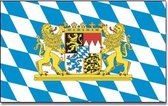 Oktoberfest Vlag Beieren 90 x 150 cm feestartikelen -Beieren landen thema supporter/fan decoratie artikelen