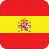 60x Bierviltjes Spaanse vlag vierkant - Spanje feestartikelen - Landen decoratie