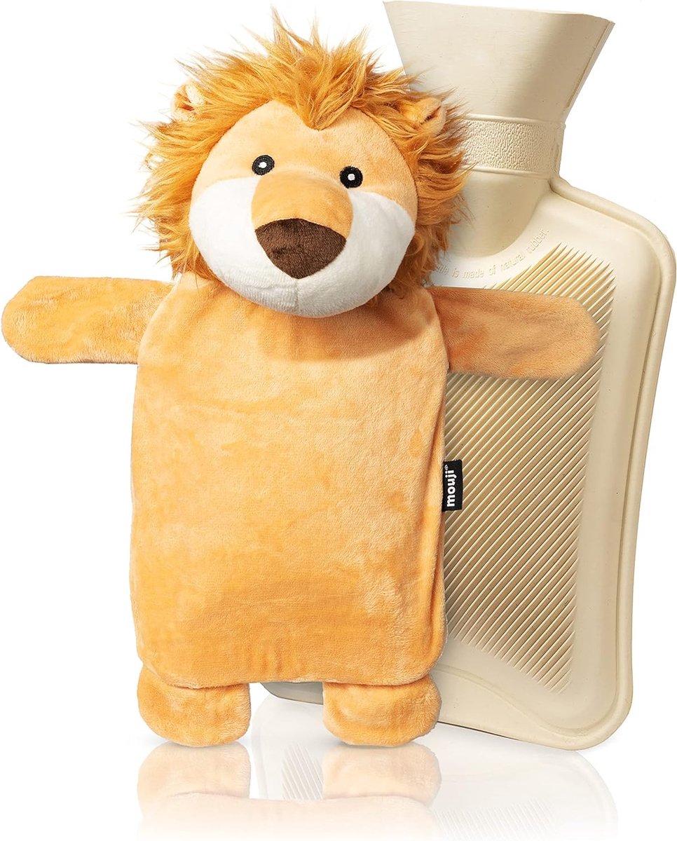 Goedkoopste Premium kinderwarmwaterkruik leeuw met zachte hoes 0,75l | Warmwaterkruikknuffel| Warmwaterkruiken, volwassen warmwaterkruik dier | Warmwaterkruiken, warm speelgoed, bedfles voor kinderen, warmwaterzak