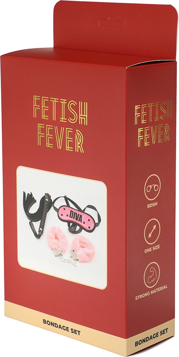 Goedkoopste Fetish Fever - Bondage Set - 3 stuks - Roze/Zwart