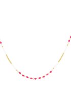 MJmyjewels/Collier perles party - verre rose/ Glas