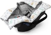 zachte wikkeldeken voor babyzitje - Babydeken compatibel met Maxi Cosi en wandelwagen - Universeel en geschikt voor driepuntsgordel - Wilde dieren
