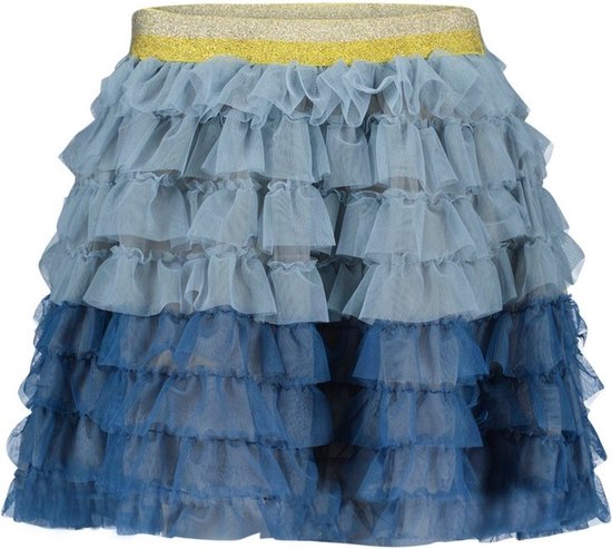 Like Flo girls blue mesh ruffle skirt; Flo meisje ice blue