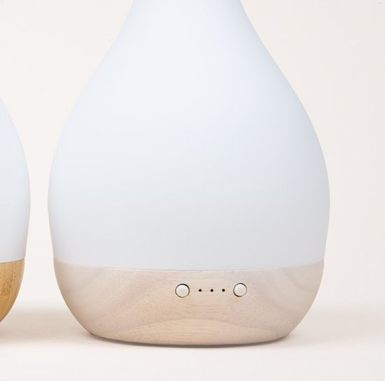 Aroma Diffuser - Bois de hêtre - Lampe - Nébuliseur - Y compris l'huile