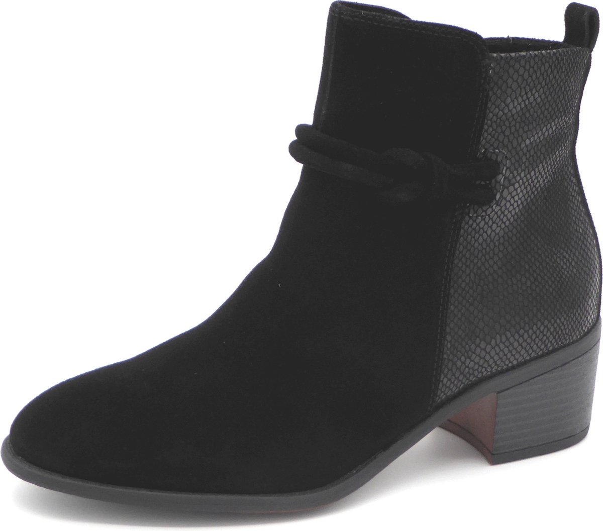 Marco Tozzi Dames Enkellaars - 25330-098 Zwart Combi - Maat 40