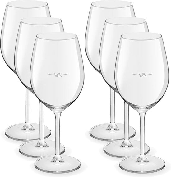 12x Wijnglazen voor rode wijn 530 ml Esprit - 53 cl - Rode wijn glazen met maatstreep - Wijn drinken - Wijnglazen van glas