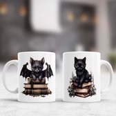 Mok Black Cats - Gothic - Gift - Cadeau - Cute - Goth - SpookyStyle - RomanticGoth - WitchyVibes Gotisch - DonkereMode - EleganteGoth - Spookystijl - RomantischGoth