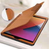 Coque Phreeze pour iPad 10.2 (2019/2020/2021) - Magnétique - Smart Folio Case - Support intégré - Compartiment Apple Pencil - Convient pour Apple iPad 7e/8e/9e génération (10,2 pouces) - Marron