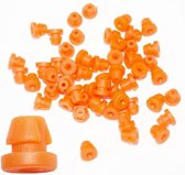 50 Oranje Tattoo Grommets Armature Bar Rubbers voor Tatoeage Machine | Orange Soft | Tattoomachine Dopjes