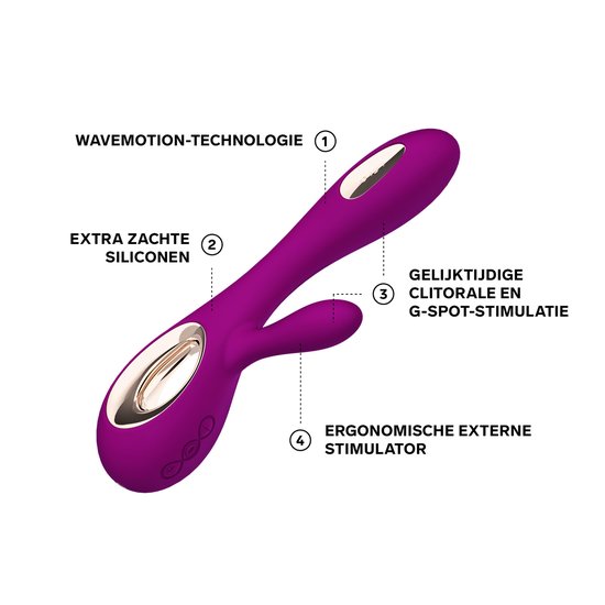 LELO SORAYA Wave, Vibromasseur Rabbit Utilisant WaveMotion, Sextoyse couple plaisir, Vibromasseurs feminin va et vient, LELO Sex Toýs Femme Clitoridien, Deep Rose