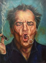 Schilderij canvas Jack Nicholson - Artprint op canvas - breedte 90 cm. x 120 cm. - Kunst op canvas - myDeaNA