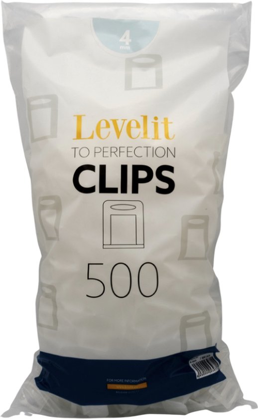Levelit - Tegel levelling clips - 4mm - 500 stuks - Tegel Nivelleersysteem