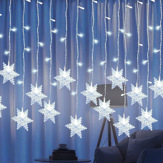 Rideau lumineux avec étoiles 350 LEDs blanc froid intérieur/extérieur 3,6 m