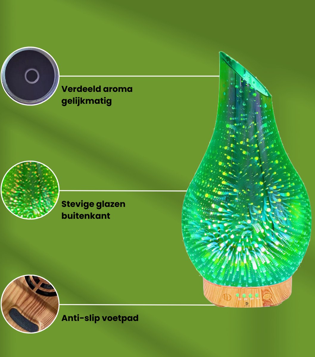 Aroma Diffuser - Aurora Glass Sleeve (kies je kleur) Puur Living
