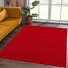 Laagpolig tapijt woonkamer - effen moderne tapijten voor slaapkamer, werkkamer, kantoor, hal, kinderkamer en keuken - rood, 140 x 200 cm