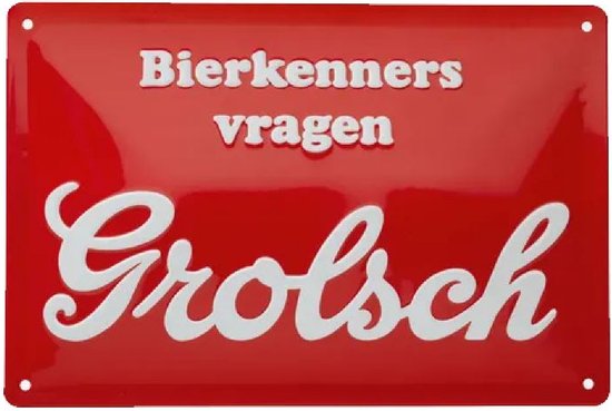 Grolsch Wandbord bierkenners GROOT (80*60)