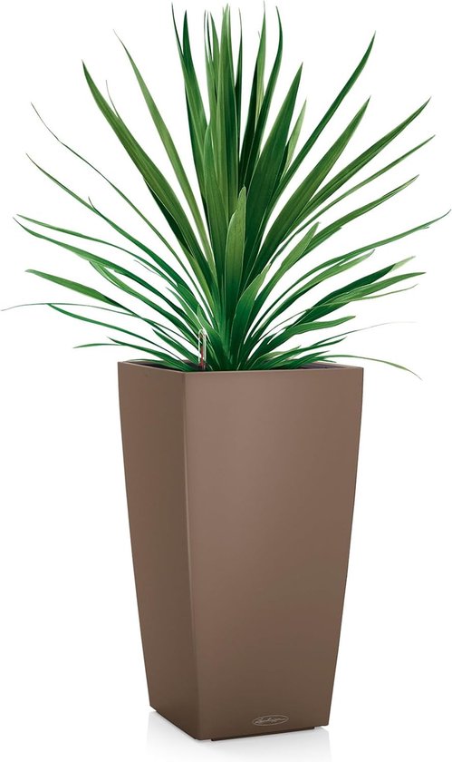 Lechuza 18050 Maxi-Cubi Table Pot White High Gloss High-Quality Plastic with Removable Planter Suitable for Indoor Plants
