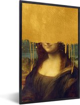 Fotolijst incl. Poster - Mona Lisa - Da Vinci - Goud - 80x120 cm - Posterlijst