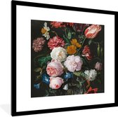 Cadre photo avec affiche - Nature morte avec des fleurs dans un vase en verre - Peinture de Jan Davidsz. de Heem - 40x40 cm - Cadre affiche