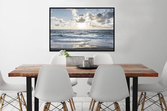 Cadre photo avec affiche - Mer - Nuages ​​- Allemagne - 120x80 cm - Cadre pour affiche