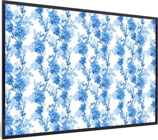 Cadre photo avec poster - Fleurs - Blauw - 120x80 cm - Cadre poster