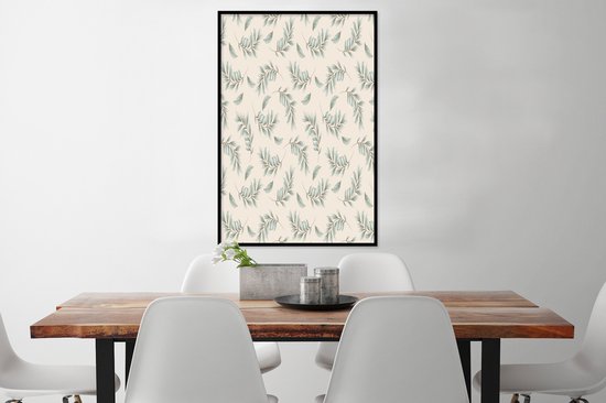 Cadre photo avec affiche - Vintage - Feuille - Pastel - 80x120 cm - Cadre pour affiche