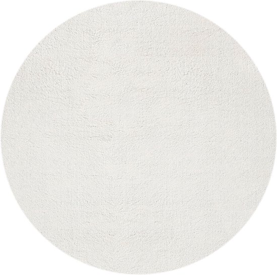 Tapis pour salon ou chambre crème 160x160 cm | Moquette à poils courts moderne et douce | Rond | Fond antidérapant | Lavable jusqu'à 30 degrés | Tapis pour chambre ou salon | Tapis RELAX par The Carpet