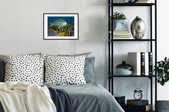 Affiche avec cadre Poisson - Fond - Mer - 40x30 cm