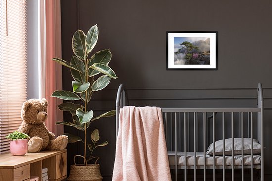 Cadre photo avec affiche - Fleurs - Violet - Arbre - 40x30 cm - Cadre pour affiche
