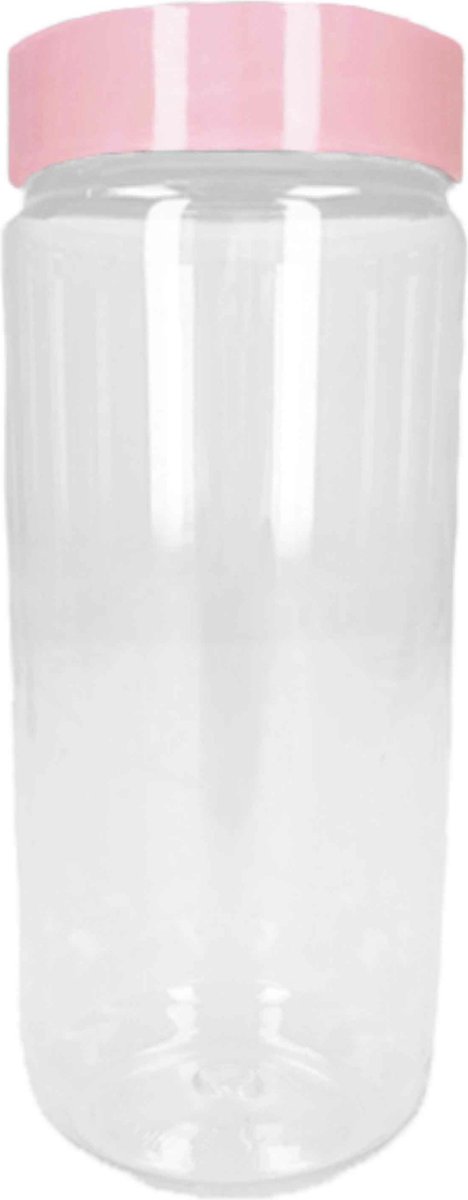PlasticForte Voorraadpot/bewaarpot - 1.25L - kunststof - oud roze - B10 x H20 cm
